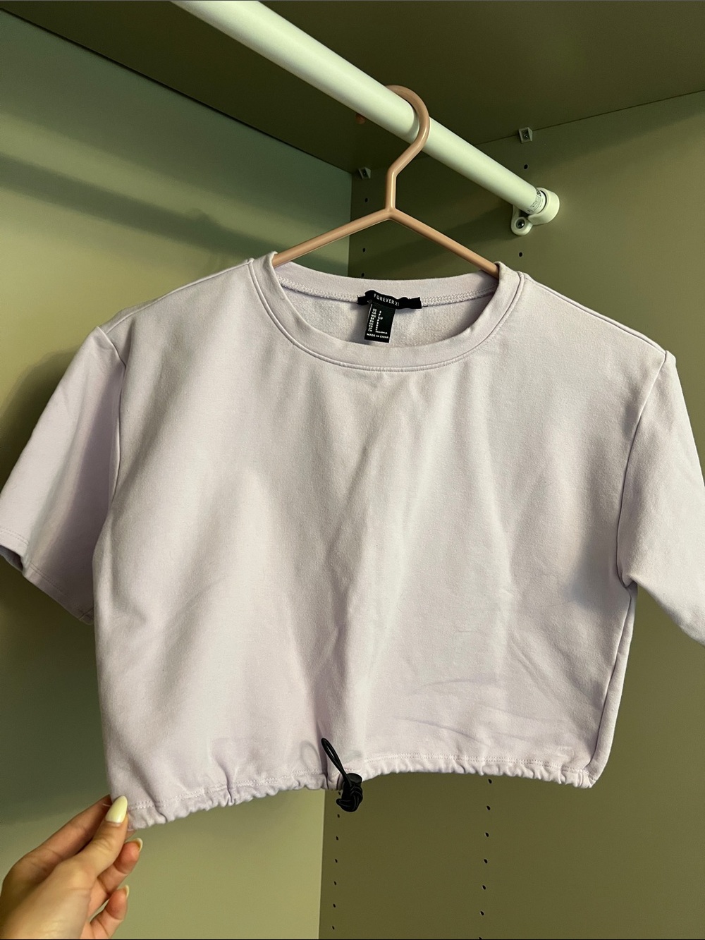 Forever 21 • Women’s S • Cinch-Hem Crop Tee • Thicker Material • Light Purple